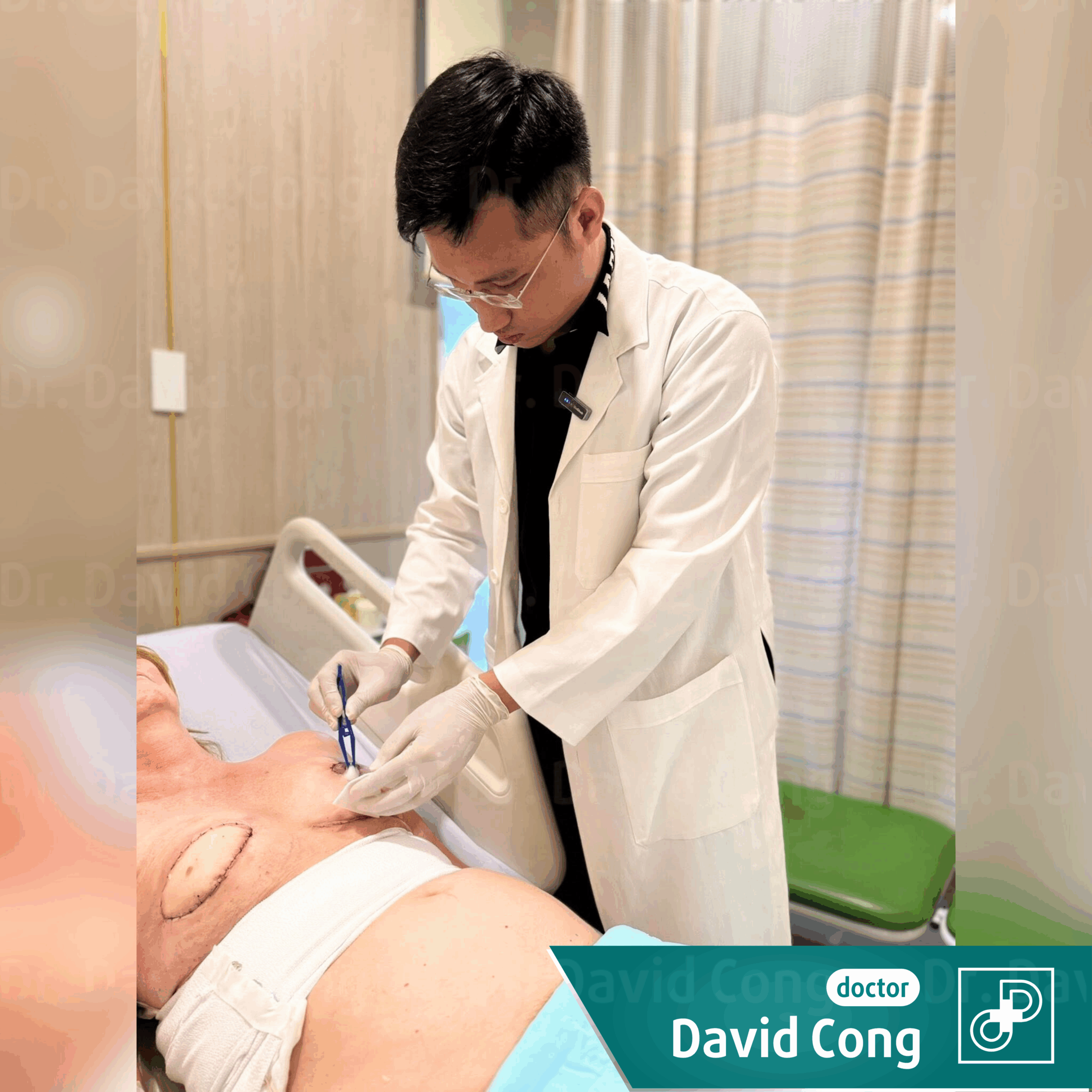 Dr David Cong takes care of customers after liposuction