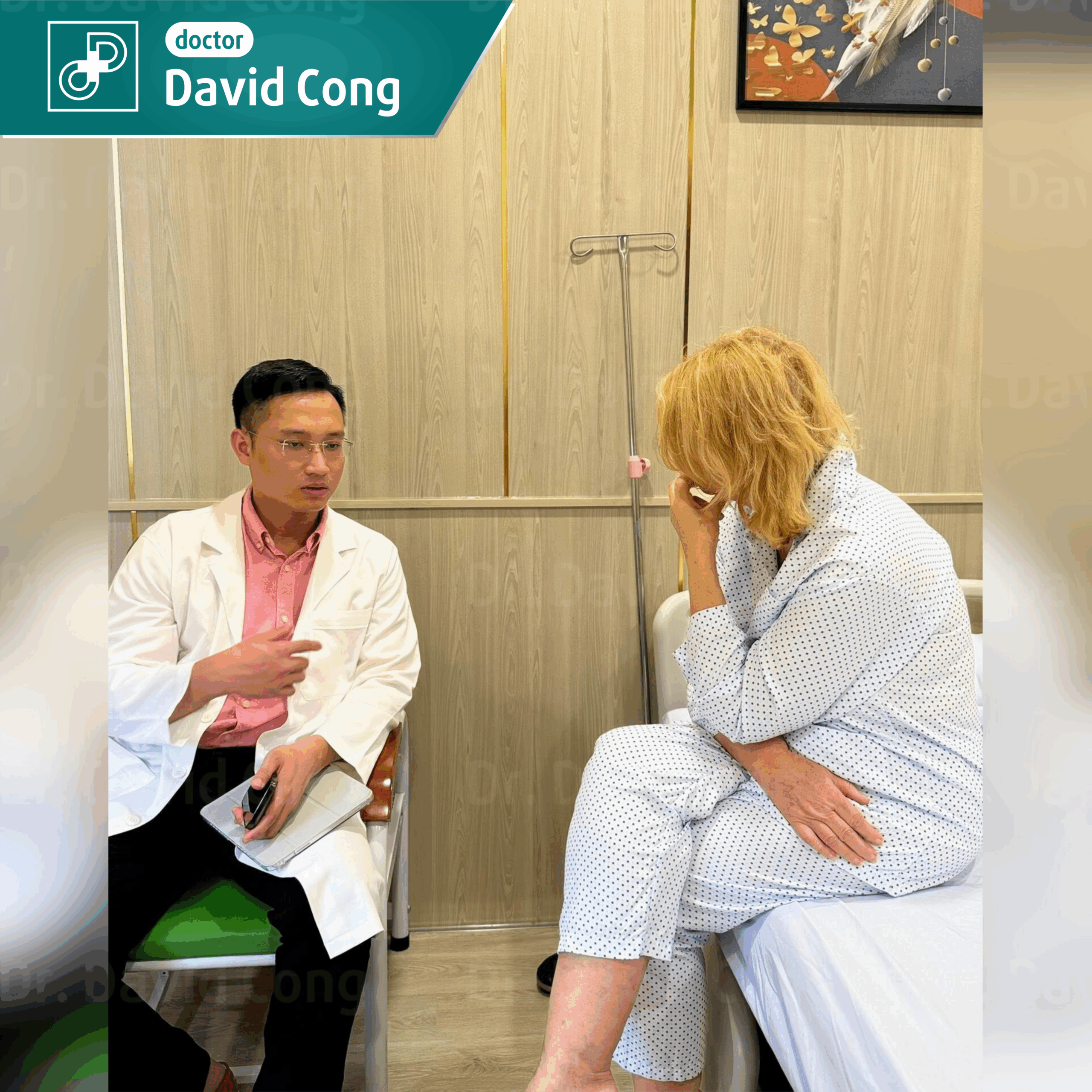 Dr David Cong takes care of customers after liposuction