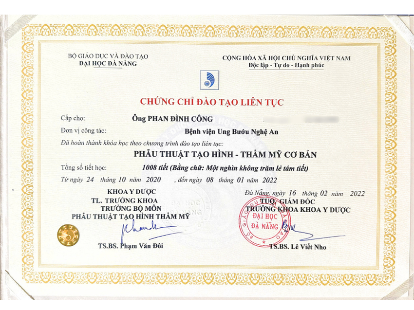 bằng cấp của bác sĩ david công