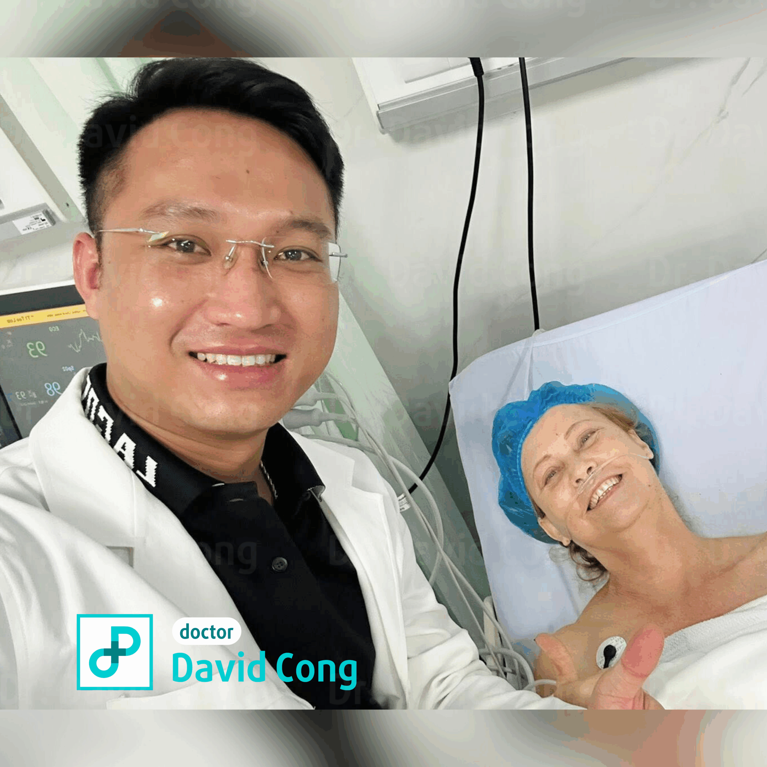 Dr David Cong takes care of customers after liposuction